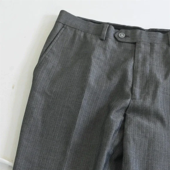 Beverly Hills Polo Club 42S 32x28 Gray Striped Mens Jacket Pants Suit